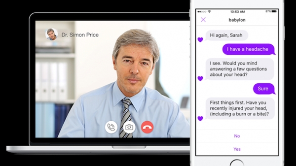 의사와 전문의료진과의 화상전화를 통해 신뢰할수 있는 의료정보를 제공하는 바빌론 헬스 (출처: 바빌론 헬스 (Babylon Health))