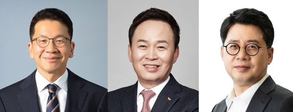 (왼쪽부터) 최창원 수펙스추구협의회 의장, 장용호 SK(주) CEO, 박상규 SK이노베이션 CEO