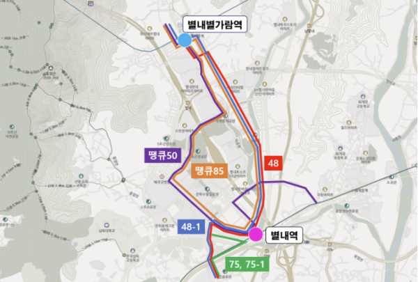 별내역 연계버스 노선도.(제공=국토부)